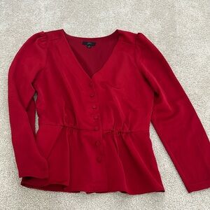 J.Crew Peplum Top in Satin Crepe